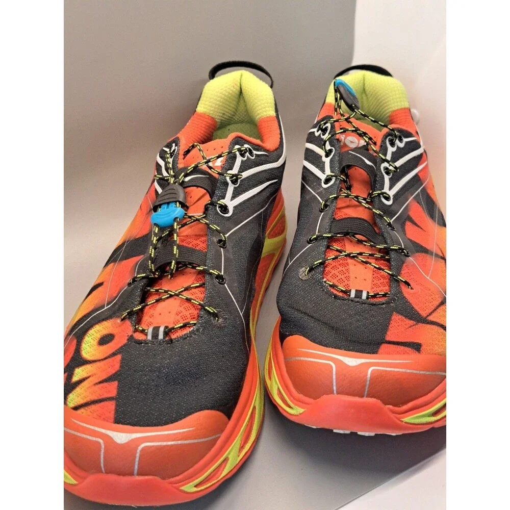 HOKA ONE ONE Huaka Men's Running Sneakers Breathable Mesh US 13 Orange/Black
